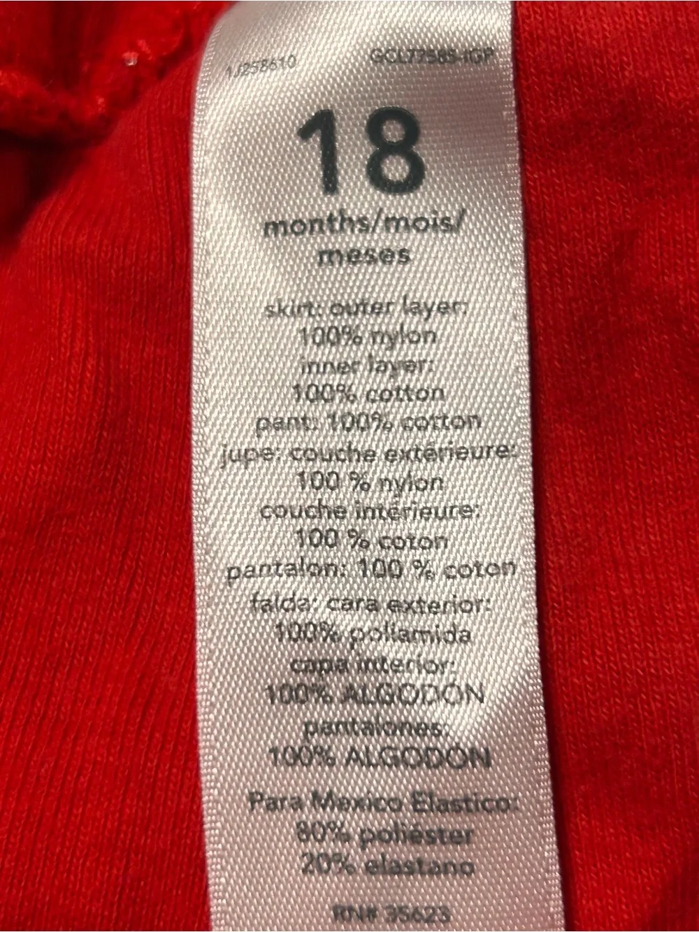 Carter's‎ Size 18 Months Girls Red Sparkle Tutu Leggings Christmas Valentines